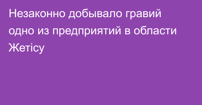 Незаконно добывало гравий одно из предприятий в области  Жетісу