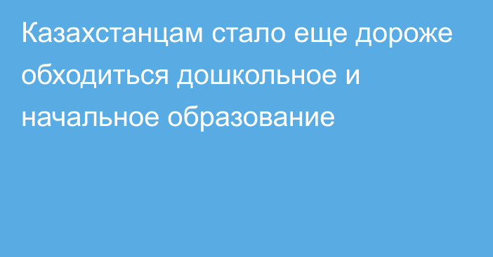 Казахстанцам стало еще дороже обходиться дошкольное и начальное образование