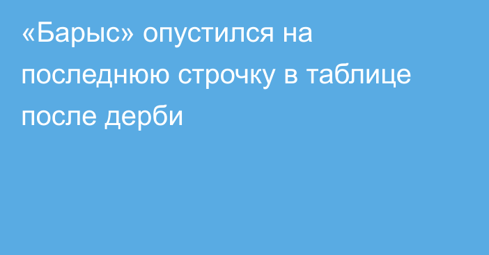 «Барыс» опустился на последнюю строчку в таблице после дерби