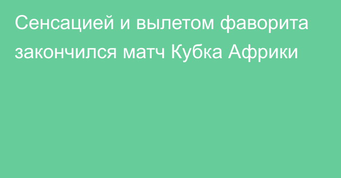 Сенсацией и вылетом фаворита закончился матч Кубка Африки