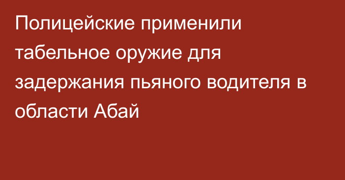 Полицейские применили табельное оружие для задержания пьяного водителя в области Абай