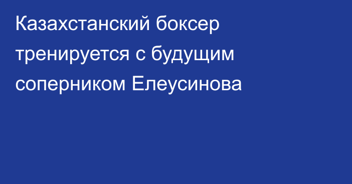 Казахстанский боксер тренируется с будущим соперником Елеусинова