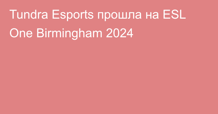 Tundra Esports прошла на ESL One Birmingham 2024