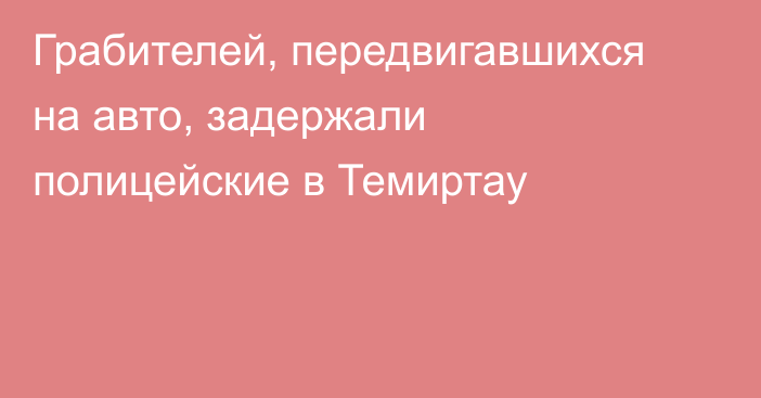 Грабителей, передвигавшихся на авто, задержали полицейские в Темиртау