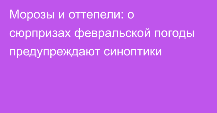 Морозы и оттепели: о сюрпризах февральской погоды предупреждают синоптики