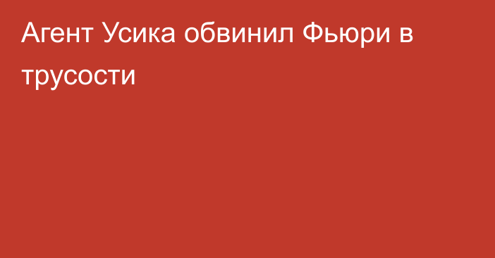 Агент Усика обвинил Фьюри в трусости