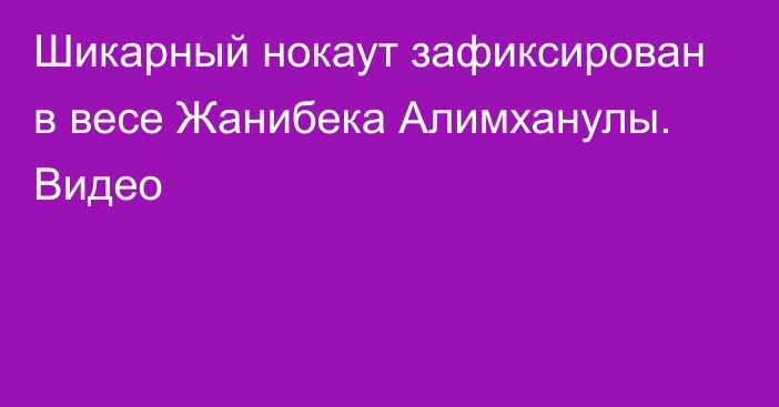 Шикарный нокаут зафиксирован в весе Жанибека Алимханулы. Видео