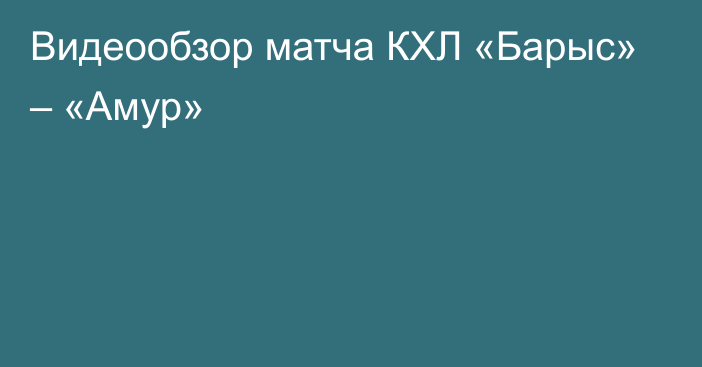 Видеообзор матча КХЛ «Барыс» – «Амур»