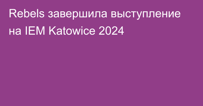 Rebels завершила выступление на IEM Katowice 2024