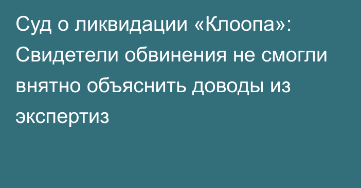 Суд о ликвидации «Клоопа»: Свидетели обвинения не смогли внятно объяснить доводы из экспертиз