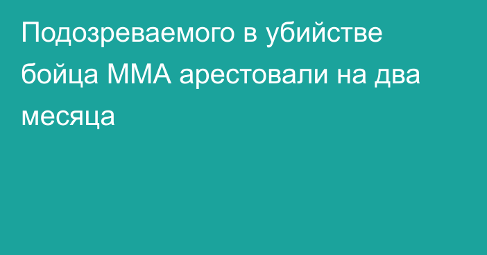 Подозреваемого в убийстве бойца ММА арестовали на два месяца