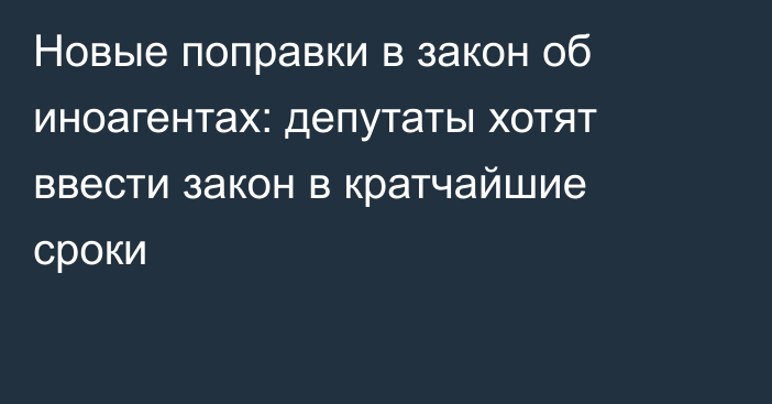 Новые поправки в закон об иноагентах: депутаты хотят ввести закон в кратчайшие сроки