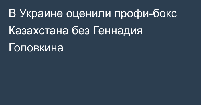 В Украине оценили профи-бокс Казахстана без Геннадия Головкина