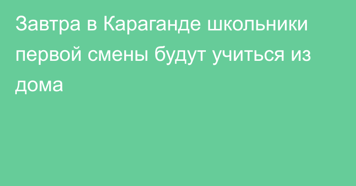 Завтра в Караганде школьники первой смены будут учиться из дома