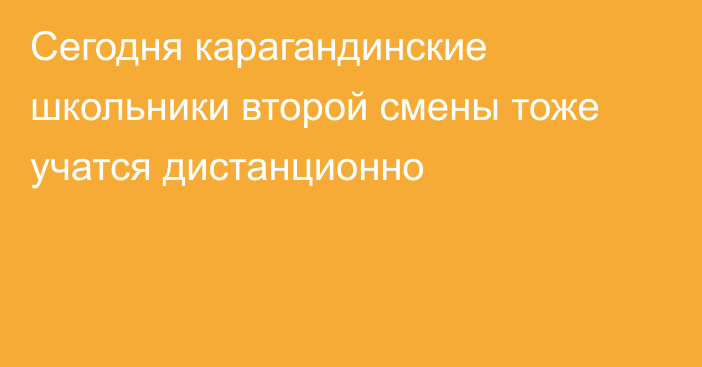 Сегодня карагандинские школьники второй смены тоже учатся дистанционно