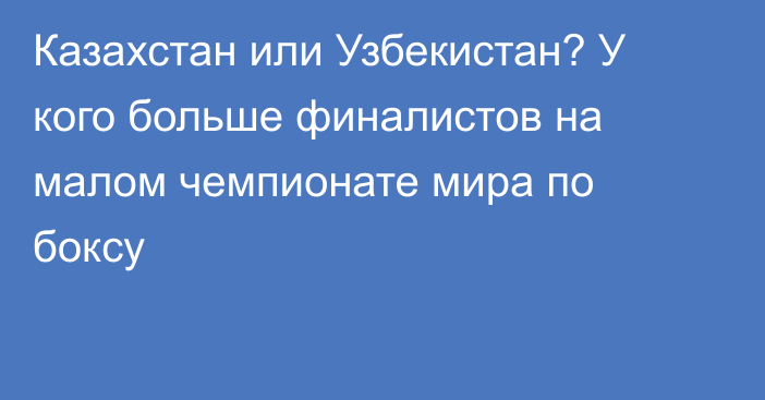 Казахстан или Узбекистан? У кого больше финалистов на малом чемпионате мира по боксу