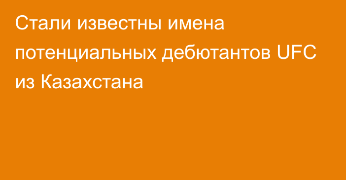 Стали известны имена потенциальных дебютантов UFC из Казахстана