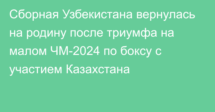 Сборная Узбекистана вернулась на родину после триумфа на малом ЧМ-2024 по боксу с участием Казахстана