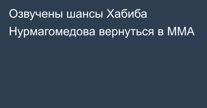 Озвучены шансы Хабиба Нурмагомедова вернуться в ММА