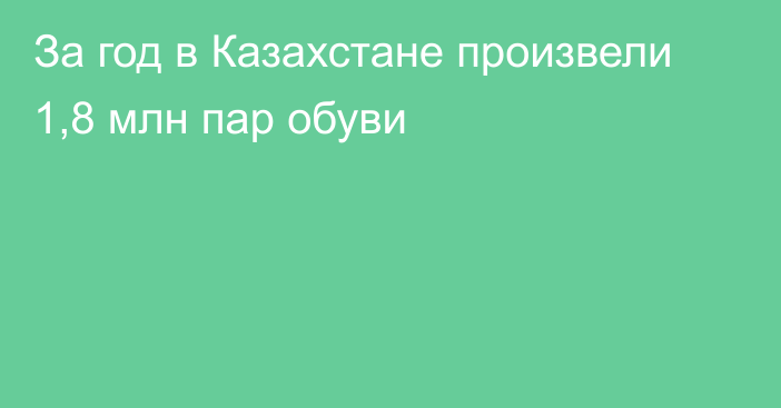 За год в Казахстане произвели 1,8 млн пар обуви