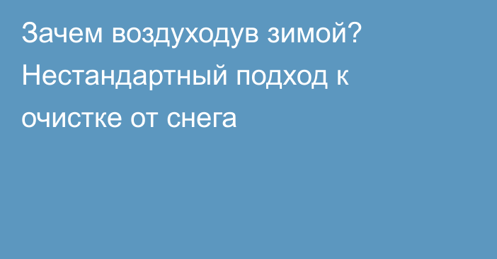 Зачем воздуходув зимой? Нестандартный подход к очистке от снега