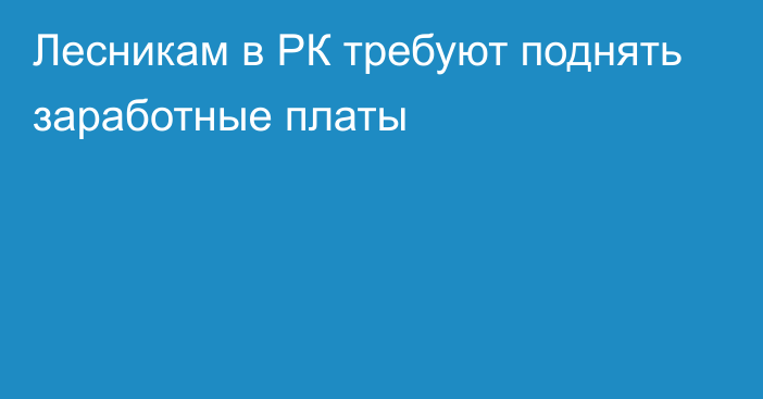 Лесникам в РК требуют поднять заработные платы