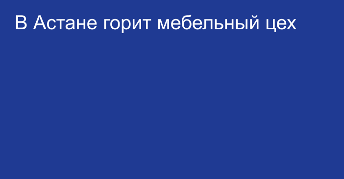 В Астане горит мебельный цех