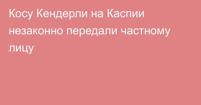 Косу Кендерли на Каспии незаконно передали частному лицу