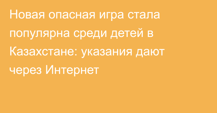 Новая опасная игра стала популярна среди детей в Казахстане: указания дают через Интернет