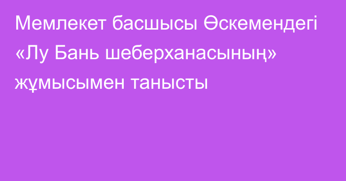 Мемлекет басшысы Өскемендегі «Лу Бань шеберханасының» жұмысымен танысты