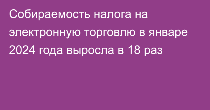 Собираемость налога на электронную торговлю в январе 2024 года выросла в 18 раз