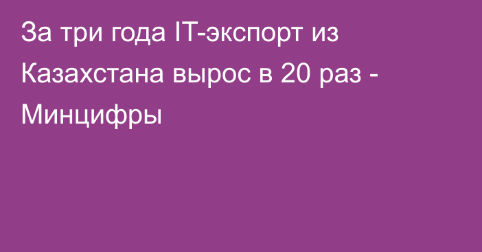 За три года IT-экспорт из Казахстана вырос в 20 раз - Минцифры