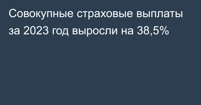 Совокупные страховые выплаты за 2023 год выросли на 38,5%