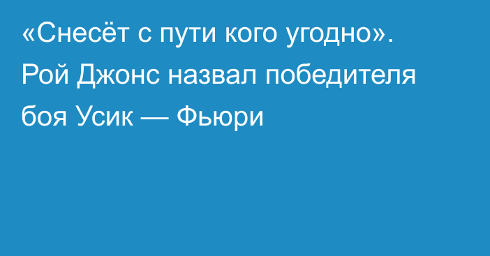 «Снесёт с пути кого угодно». Рой Джонс назвал победителя боя Усик — Фьюри