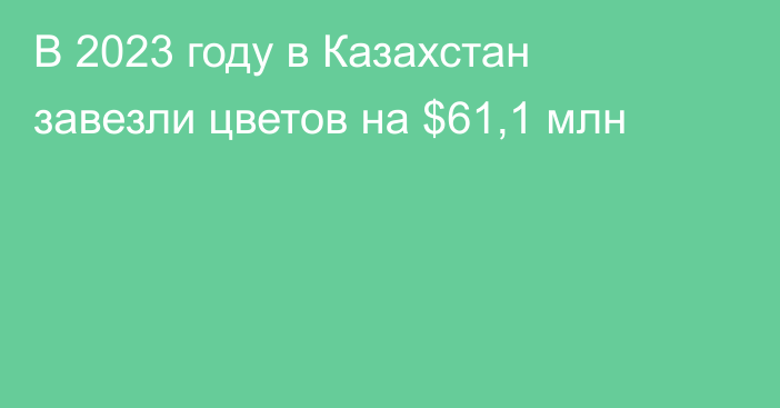 В 2023 году в Казахстан завезли цветов на $61,1 млн