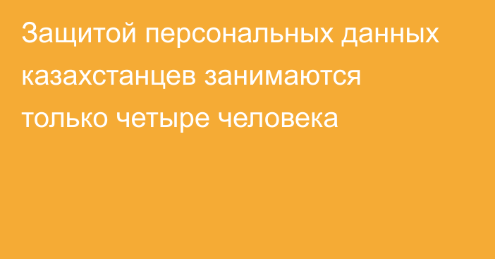 Защитой персональных данных казахстанцев занимаются только четыре человека