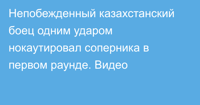 Непобежденный казахстанский боец одним ударом нокаутировал соперника в первом раунде. Видео