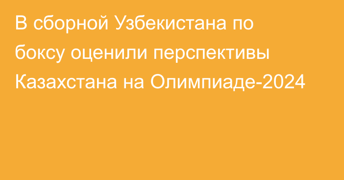 В сборной Узбекистана по боксу оценили перспективы Казахстана на Олимпиаде-2024