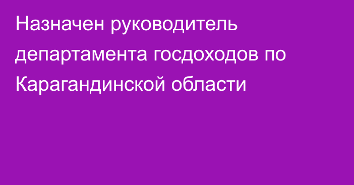 Назначен руководитель департамента госдоходов по Карагандинской области