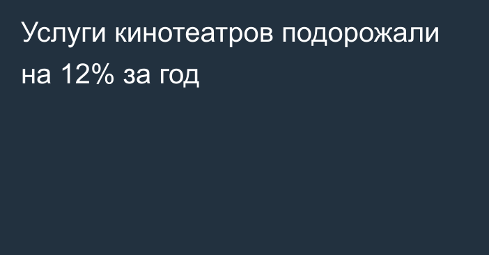 Услуги кинотеатров  подорожали на 12% за год