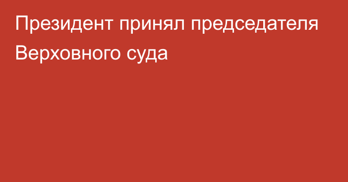 Президент принял председателя Верховного суда