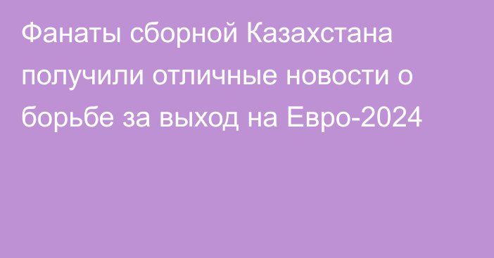 Фанаты сборной Казахстана получили отличные новости о борьбе за выход на Евро-2024