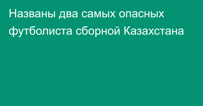 Названы два самых опасных футболиста сборной Казахстана