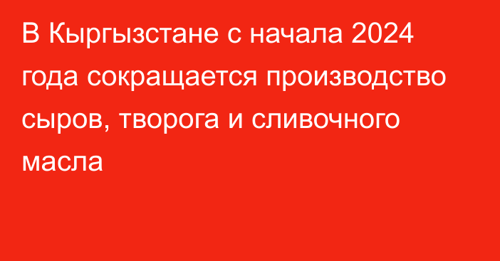 В Кыргызстане с начала 2024 года сокращается производство сыров, творога и сливочного масла