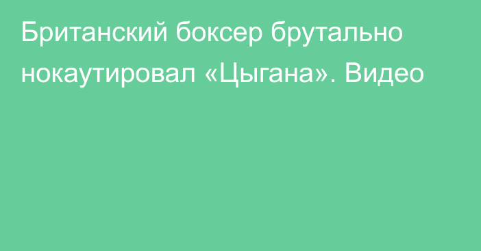 Британский боксер брутально нокаутировал «Цыгана». Видео