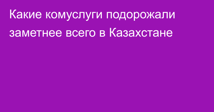 Какие комуслуги подорожали заметнее всего в Казахстане