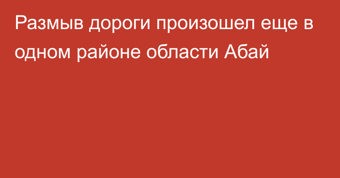 Размыв дороги произошел еще в одном районе области Абай