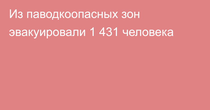 Из паводкоопасных зон эвакуировали 1 431 человека