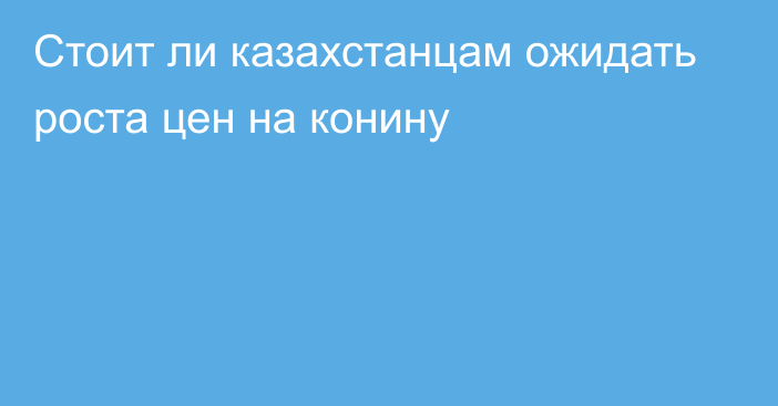 Стоит ли казахстанцам ожидать роста цен на конину