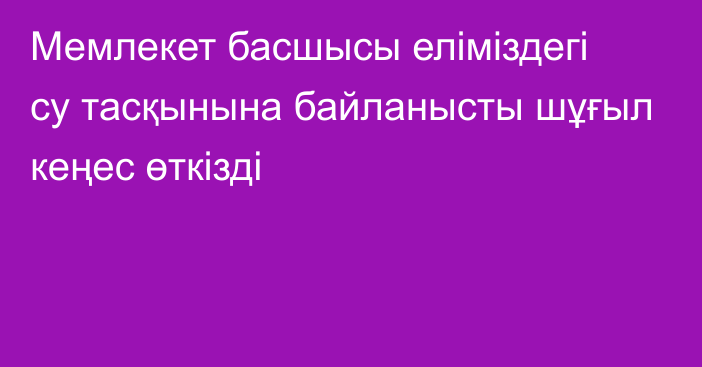 Мемлекет басшысы еліміздегі су тасқынына байланысты шұғыл кеңес өткізді